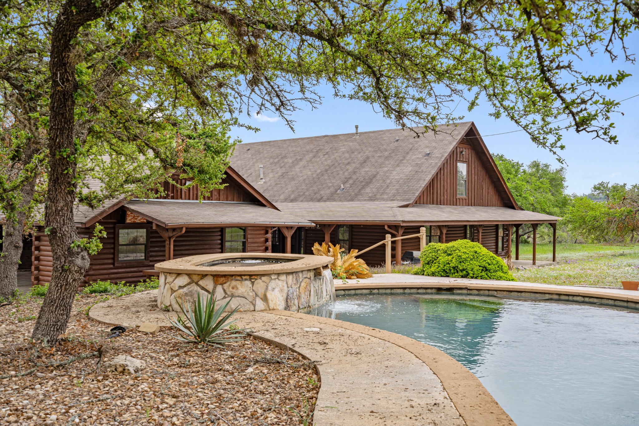 Dripping Springs Custom Log Home for Sale